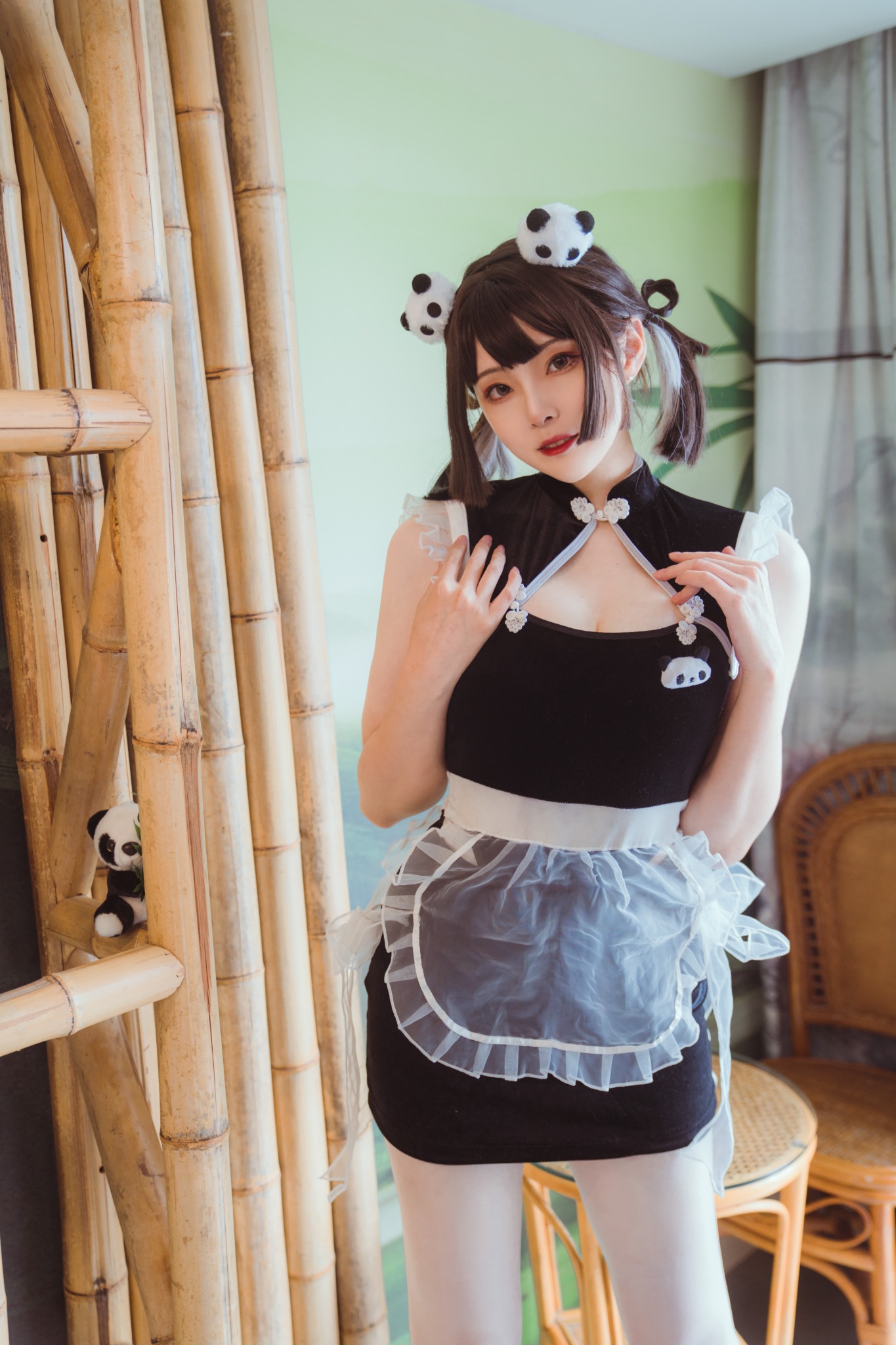 从头萌到脚！Natsuko夏夏子变身熊猫女仆