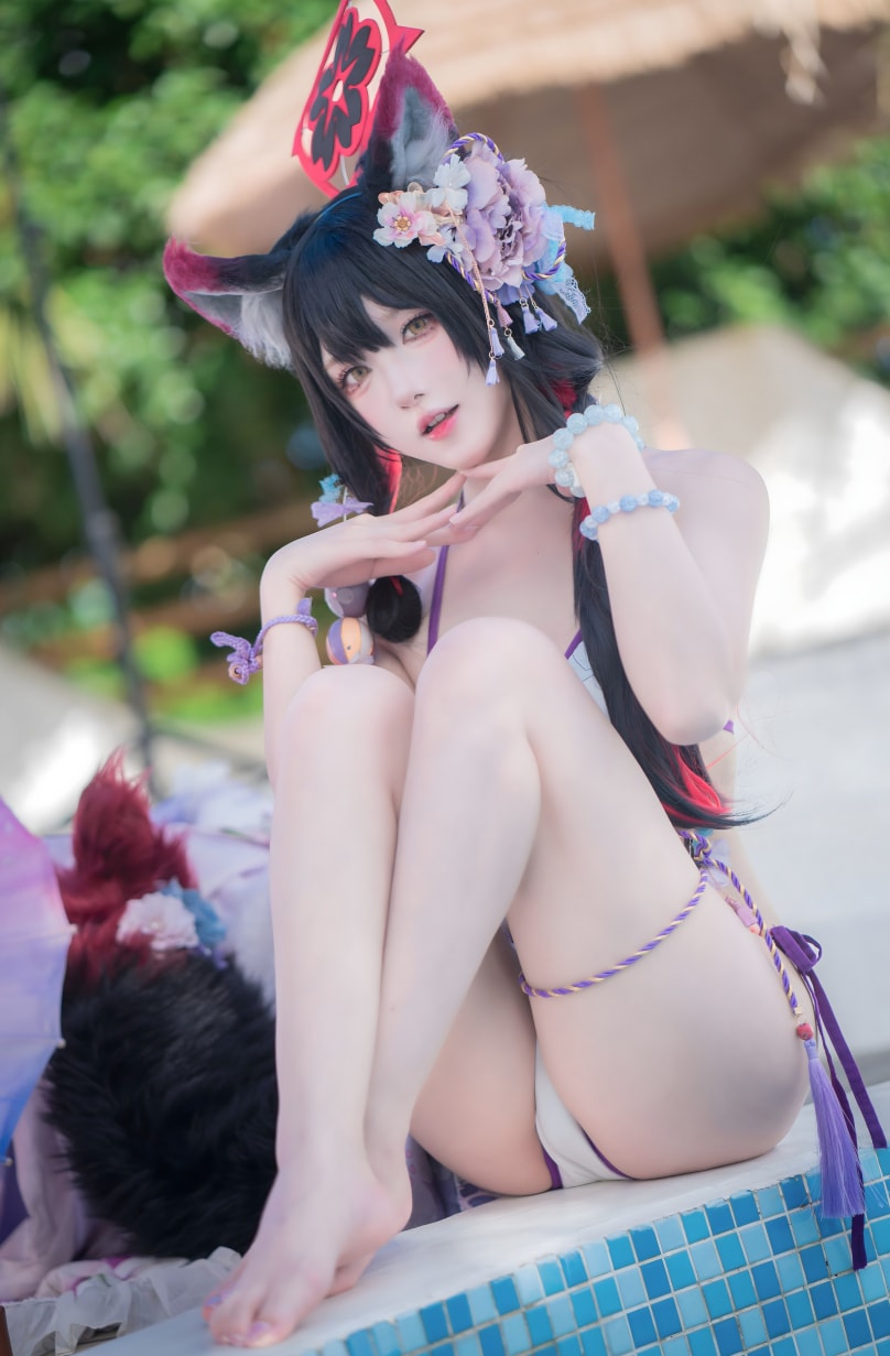 阿包也是兔娘 蔚蓝档案 狐坂若藻 水着-高端精品