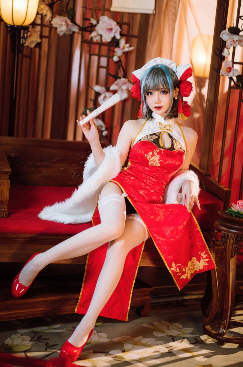 焖焖碳 碧蓝航线-柴郡新春旗袍-最佳coser