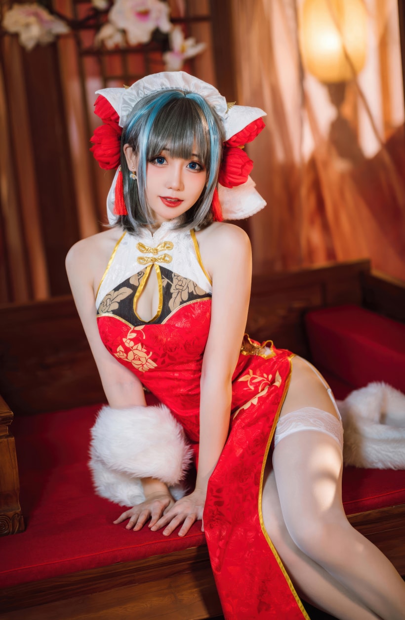 焖焖碳 碧蓝航线-柴郡新春旗袍-最佳coser