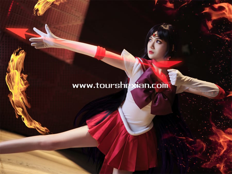 图片[1]-一米八的大梨子化身火野丽，火焰少女重燃童年梦想！-女主档案