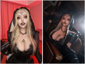 菌烨TAKO纵横Cosplay界，恶灵古堡8村庄中的吸血鬼女儿再现