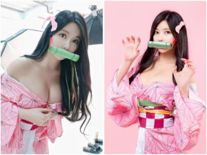 祢豆子Cosplay火爆！韩人气车模model_sera惊艳变身